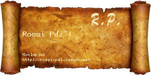 Rossi Pál névjegykártya
